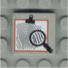 Part 3068px18 Tile 2 x 2 with Magnifying Glass and Fingerprint Pattern 